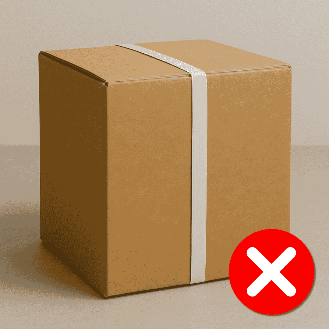Plastic bag with a shipping label