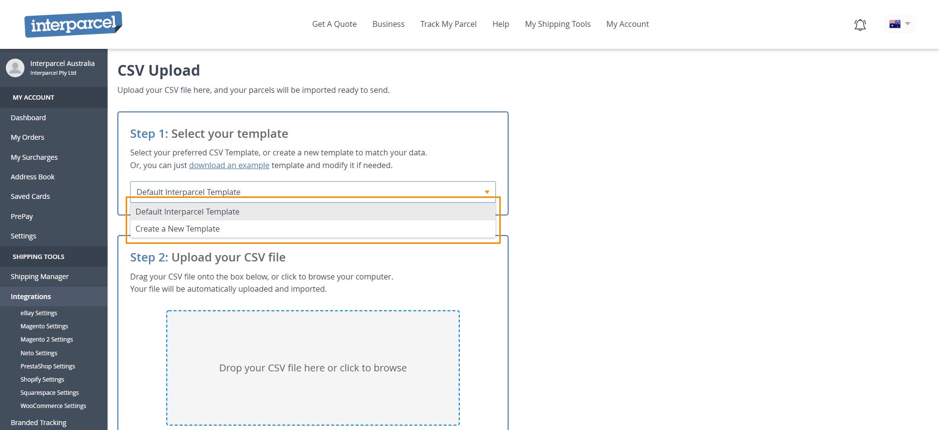 CSV upload orders