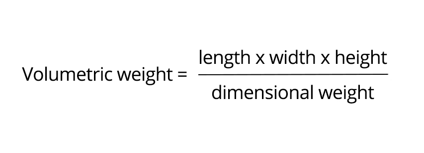 Measuring formula for weighing a parcel