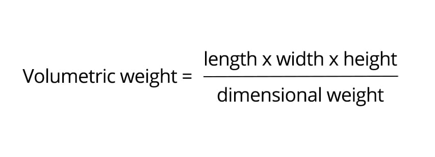 Volumetric weight formula