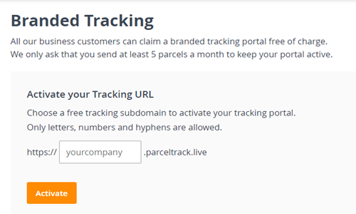 Interparcel's Branded Tracking portal