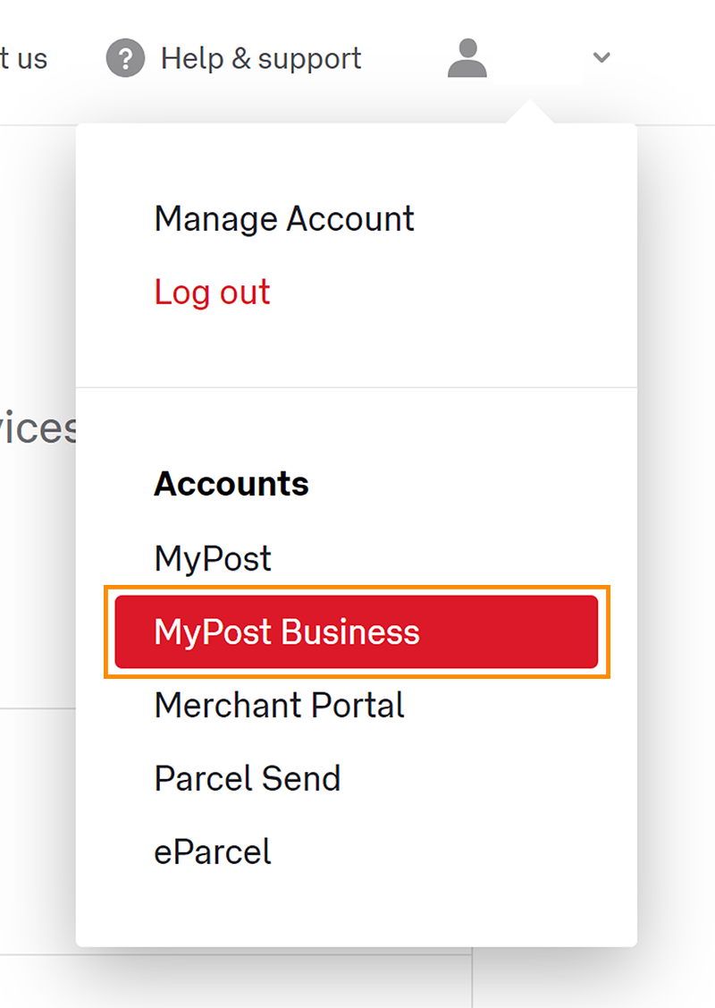 Australia Post account MyPost Business