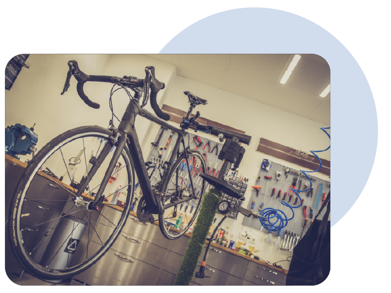 bicycle in a bicycle's garage