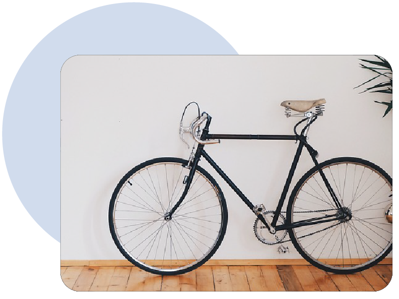 bicycle on the wall
