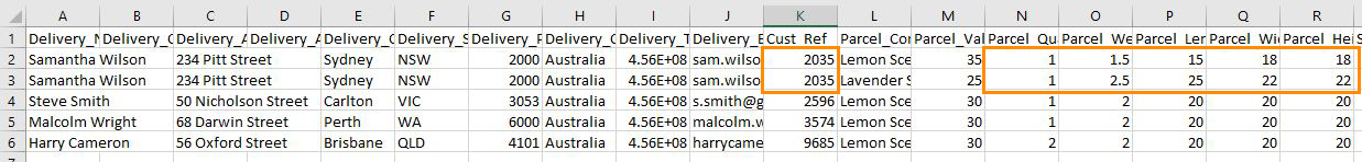 Import from CSV page