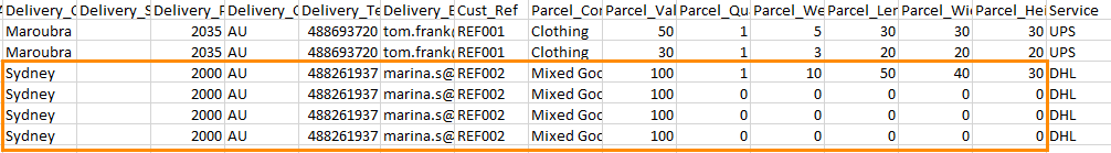 Import from CSV page