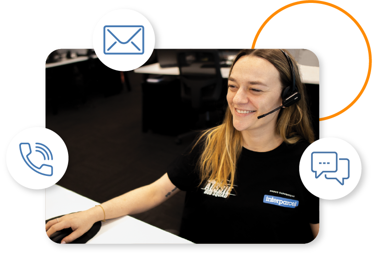 Customer support agent with headphones