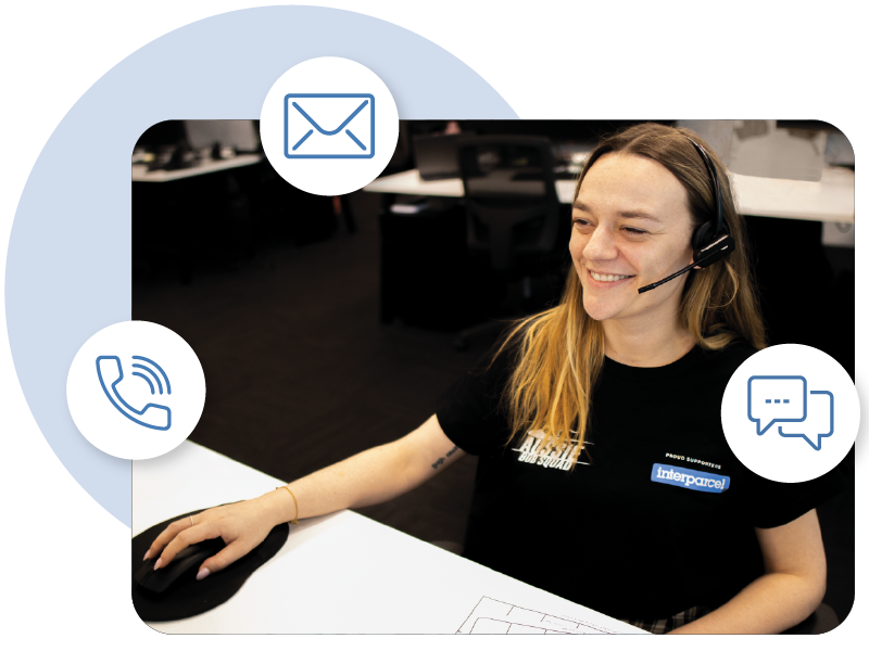customer service agent with headsets