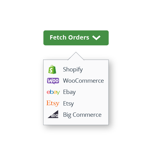 Fetch orders buttons with several ecommerce platforms