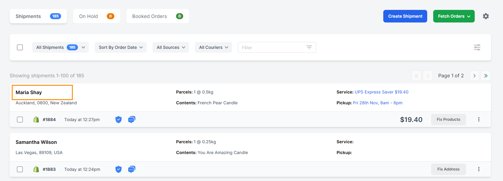 shipping manager with three orders