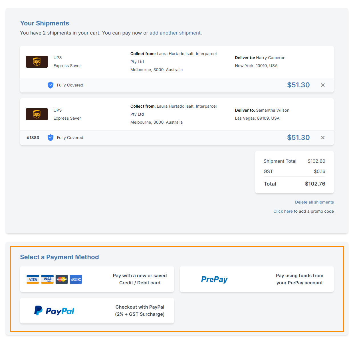 shipping manager with three orders
