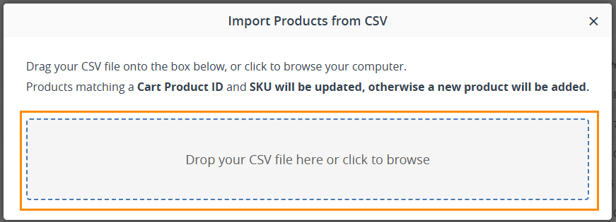 Drag and drop CSV file