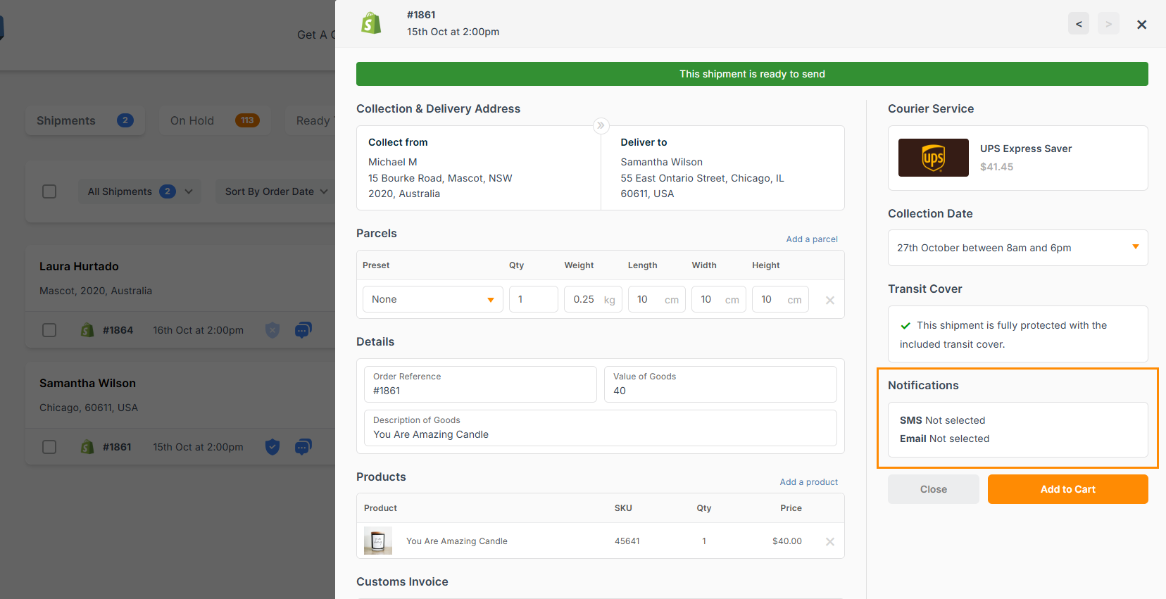 Printing labels page