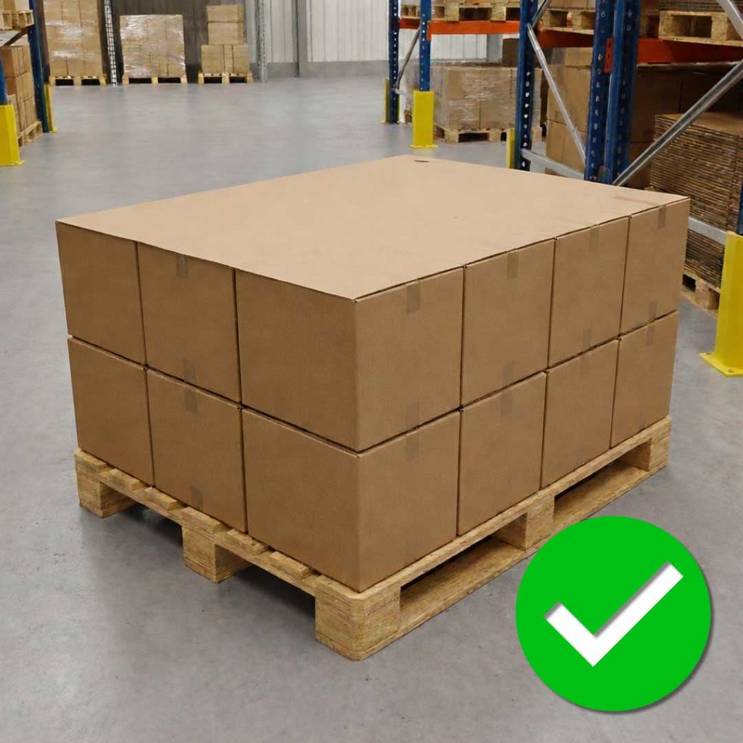 cardboard on the base of the pallet