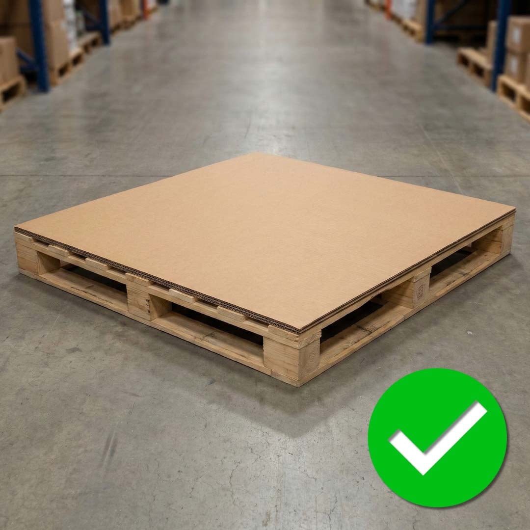 cardboard on the base of the pallet