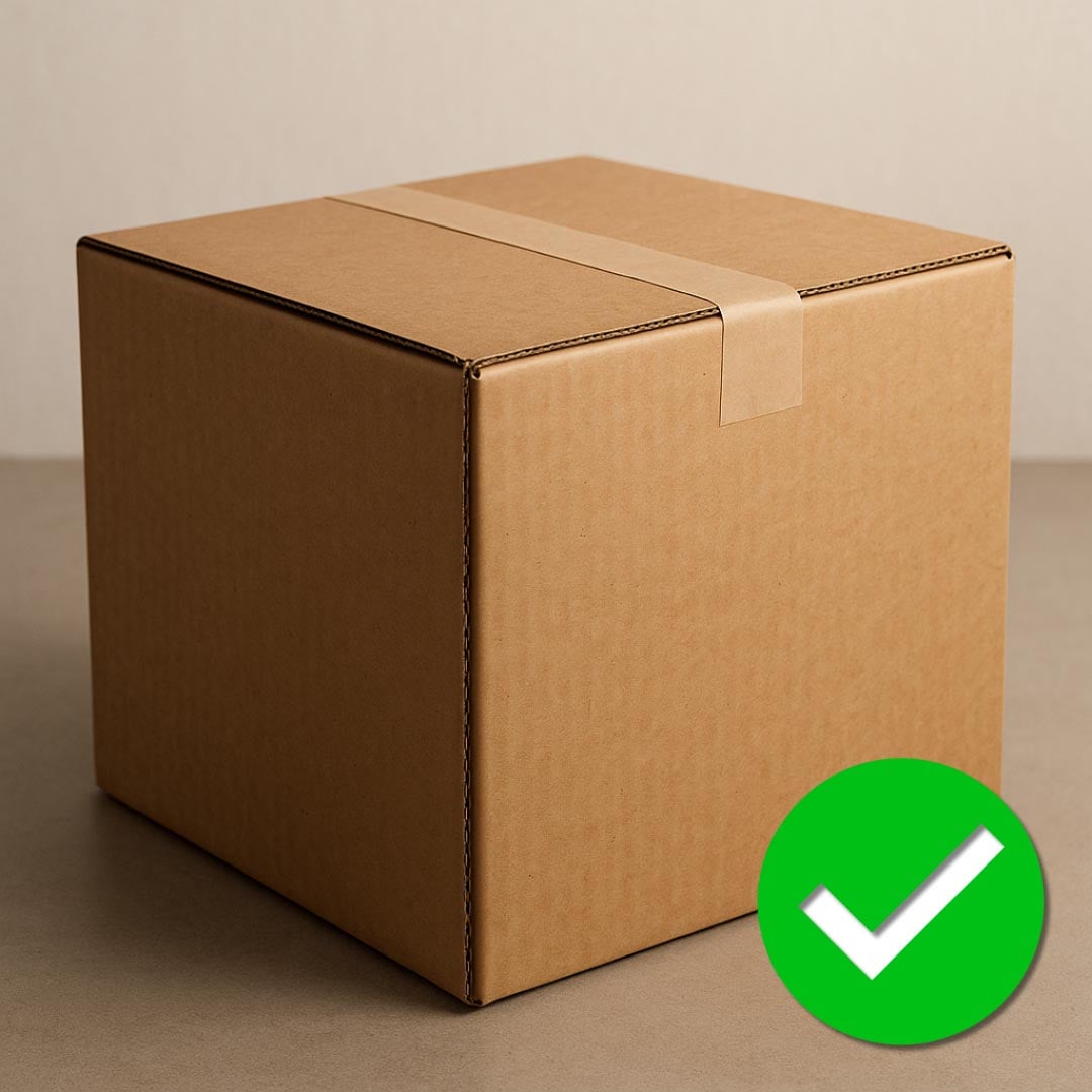 Sturdy cardboard box with proper taping