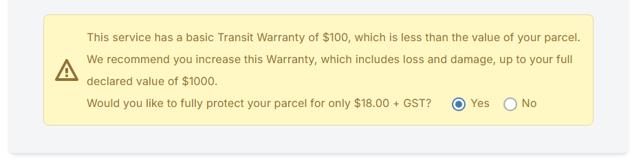 Transit Warrranty information