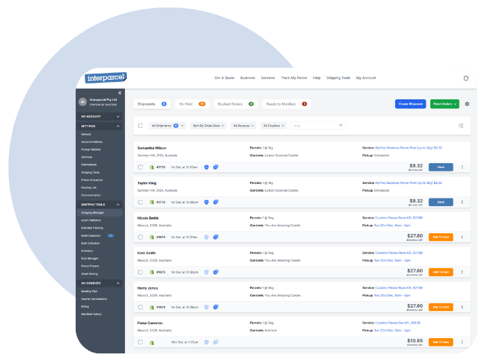 Computer with checkout page showing live shipping rates on the screen