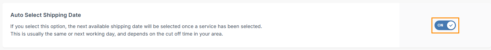 shipping tools settings page