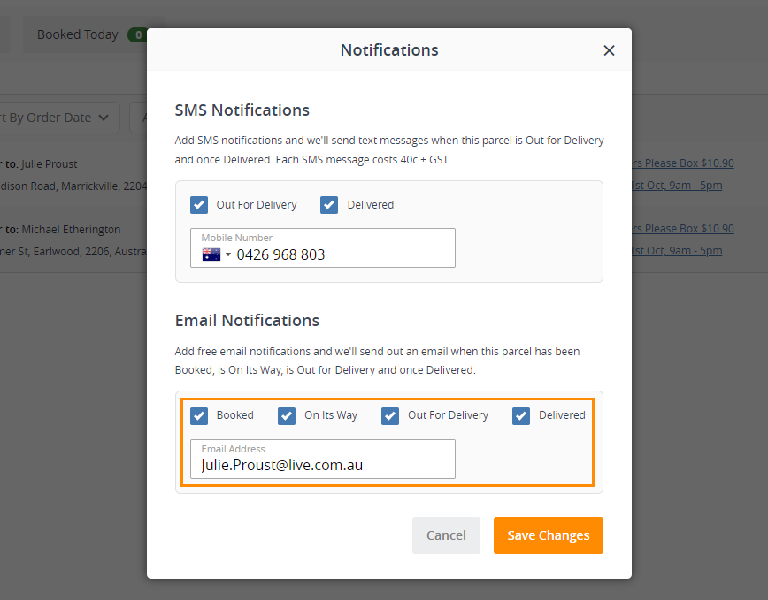 Adding email notifications