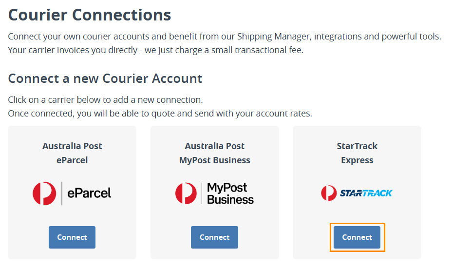 Interparcel form to connect eparcel: account number, api key and api password