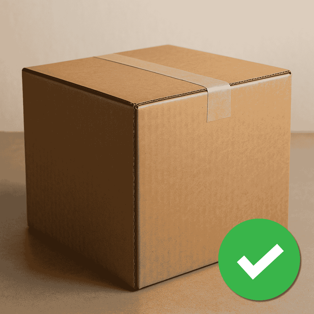 Sturdy cardboard box with proper taping