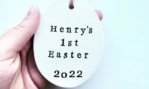 First Easter clay egg keepsake
