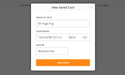 Add a saved card to your Interparcel account