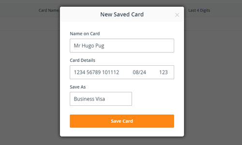 Add a saved card