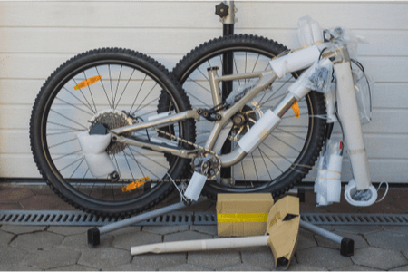 A disassembled bike 