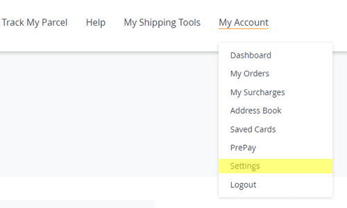 Choose Settings under My Account