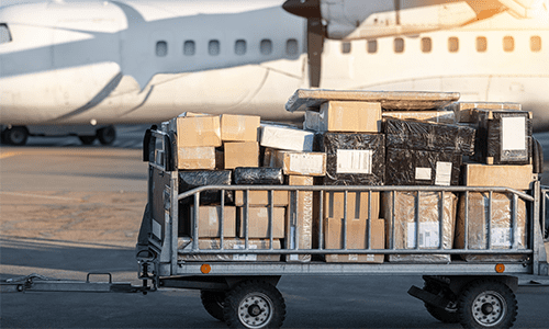 International parcels boarding aircraft