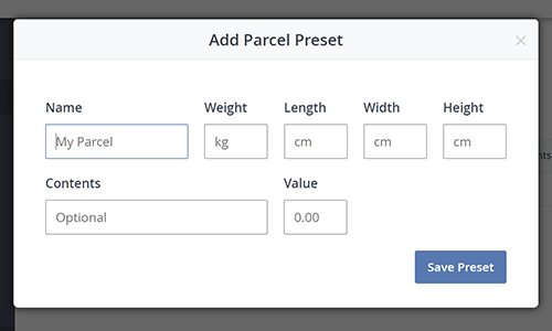 Parcel Presets