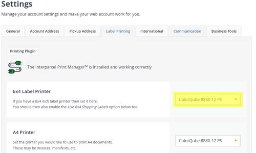 Use Interparcel Print Manager