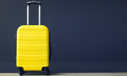 yellow suitcase in situ
